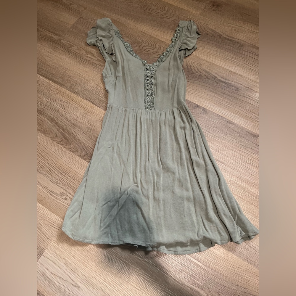 Elegant Olive Green Dress
